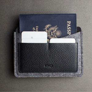 Kiko Leather Passport Holder Black NWOT